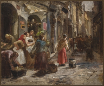 Studie k obrazu Popeláři (Z ulice), 1887